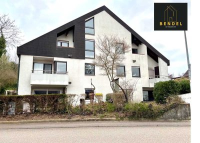 Wunderschöne Maisonette WHG mit herrlichem Ausblick, mehrere Balkone, offener Kamin,  Halbhöhenlage