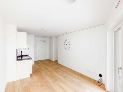 Erstbezug mit Balkon und Einbauküche: Geschmackvolle 2-Raum-Wohnung mit geh. Innenausstattung