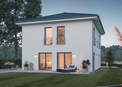 Überzeugendes Raumangebot und helles Wohlfühlwohnen. Inkl. Technik- und Finishpaket, mit Baugrundstü