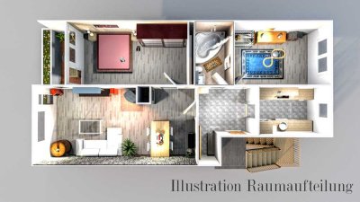 Helle 3,5-Zimmer-Wohnung mit Balkon, Kamin und Einbauküche in Böblingen