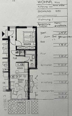 2-Zimmer-Wohnung mit Terrasse in ruhiger Lage in der Würzburger Innenstadt