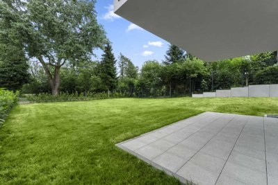 Gartenwohnung mit 4 Zimmern und 2 Bädern.