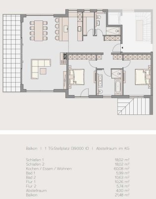 Exklusive 3,5-Zimmer Wohnung mit Südbalkon