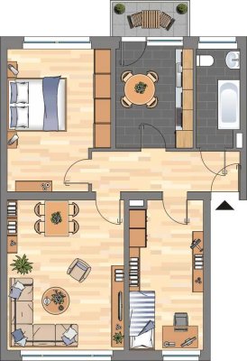 Renovierte, geräumige 3-ZKB-Wohnung in unmittelbarer Citynähe zu vermieten!