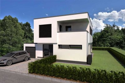 Einfamilienhaus  mit Flachdach bei Leipzig.