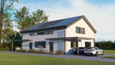 Bezugsfertige Doppelhaushälfte KFW 55 inkl. Keller in Langenbeutingen, alles drin!
