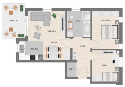 Schöne 3-Zimmer-Wohnung in Freystadt zu vermieten