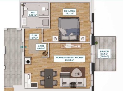 Erstbezug! Exklusiver Neubau in gehobener Lage; 2,5-Zimmer Wohnung mit Balkon in Bochum Wiemelhausen