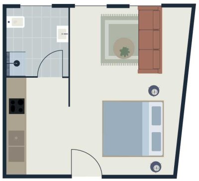 Perfekt für Senioren: 1-Zimmer-Wohnung mit elektrischen Rolläden & ebener Dusche in Hagen (05-101)