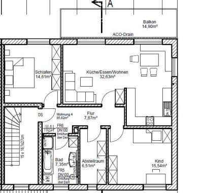 4-Zimmer-Wohnung mit großem Balkon zur Miete in Plattling