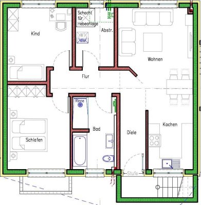Attraktive 3-Zimmer-Wohnung mit Einbauküche in Altenheim