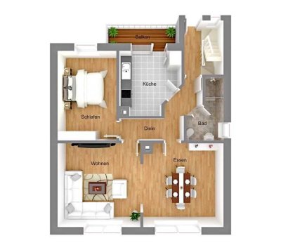Ideal als 2-Generationenhaus , EG 3ZKBB 74,29qm, OG+DG-Maisonette 6ZK2BB 137,46 qm
