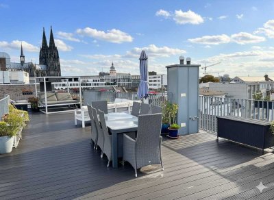 Für 3 Jahre: Exklusive TRAUMWOHNUNG mit atemberaubender DACHTERRASSE, hochwertig möbliert !!!