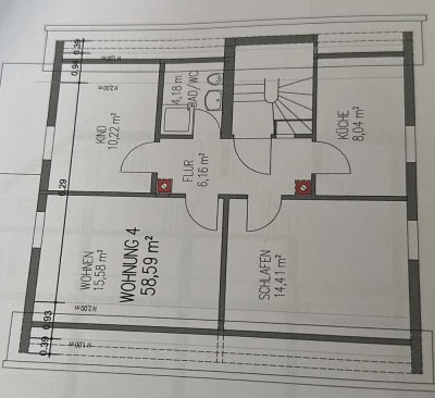 Vollständig renovierte DG-Wohnung mit drei Zimmern und Einbauküche in Sulz