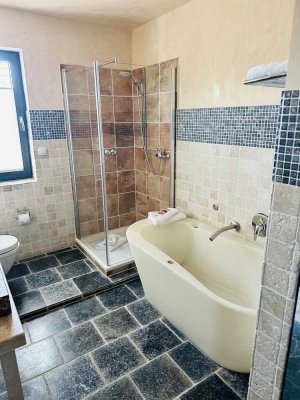 Möblierte 2-Zimmer-Wohnung, Dusche + Badewanne, großer Balkon in Oppenheim