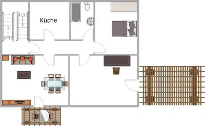 Großer Balkon mit 3-Zimmer-Wohnung  in Ditzingen