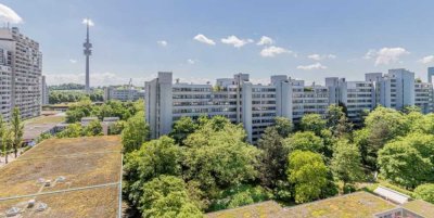 Attraktive 3-Zimmer-Wohnung (+ Wohnküche) im 9. Obergeschoss mit Weitsicht im Olympischen Dorf.