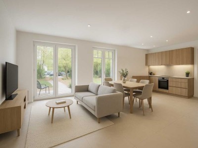 Moderne Erdgeschosswohnung mit zwei Terrassen in ruhiger Innenhoflage