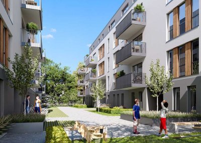 Neubau in bester Lage: 2-Zimmer-Wohnung mit Küche zwei Balkonen und Tiefgarage