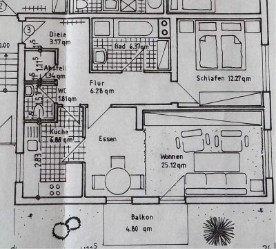 Gepflegte 3‑Zimmer Wohnung mit Garage in Mühlacker (Großglattbach)