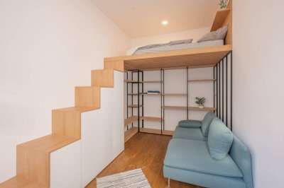++Freier Mietzins++ Einzigartiges 1-Zimmerapartment mit Tischlermöbel, perfekt für Anleger!