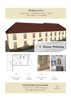 Erstbezug mit eigenem Eingang, Garten, EBK, Balkon und Stellplatz vor der Haustür