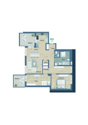Moderne 3,5-Zimmer-Wohnung im Neubau – Ihr neues Zuhause im Dachgeschoss in Alfdorf! Wohnung Nr. 8