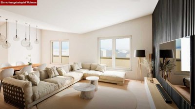 Südwest-Penthouse: 138 m², 64 m² Dachterrasse, viel Licht & Privatsphäre – barrierefrei, TG