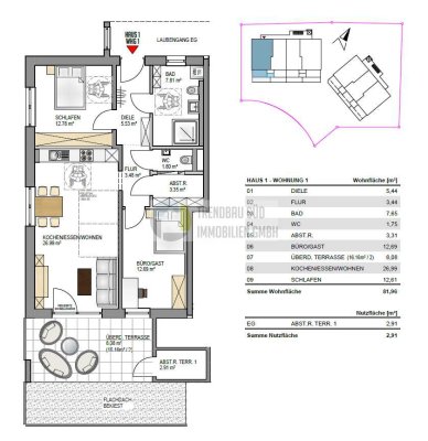 Nachhaltig Wohnen in Mietingen - Energieeffiziente Neubauwohnung KfW 40 + QNG