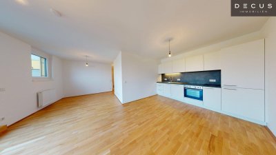 | RICHTUNG WESTEN | ZWEI ZIMMER | 19 QM TERRASSE | 6. STOCK | NIEDRIGENERGIEHAUS | NAHE THERESA-TAUSCHER-PARK