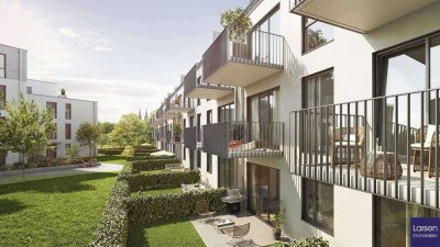 Hochwertige 2-Zimmer-Erdgeschosswohnung mit eigener Südterrasse und Einbauküche - Neubau WE12