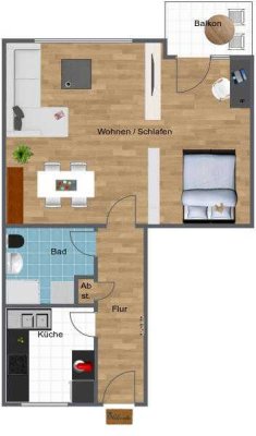 Schicke 1,5-Zimmer Wohnung 47 qm² mit Balkon in Dortmund-Wickede