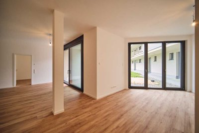Exklusive loftartige 4,5 Zimmer Neubauwohnung mit 3 m Deckenhöhe und großer Terrasse in den Blauhöfe