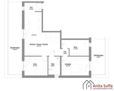 Modernes Penthouse mit zwei Dachterrassen und großzügigem Raumkonzept