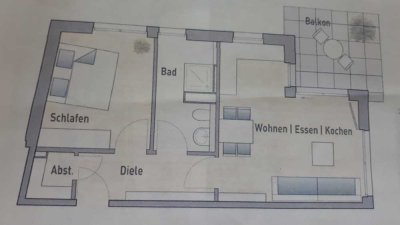 Attraktive 2-Zimmer Wohnung mit Balkon im 2. OG in Mössingen