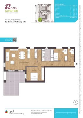 Neue 3,5 Zimmerwohnung mit Terrasse: WE 106