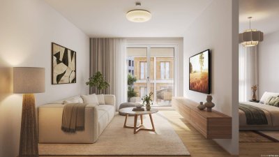 Preiswertes Wohnen im „Village im Dritten – PARK FLATS“ - Provisionsfreie 3-Zimmer Wohnung mit Balkon (Erstbezug!)