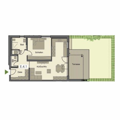 Exklusiver Erstbezug in Pfaffenhausen: Helle 2-Zimmer-Wohnung mit Terrasse und Garten