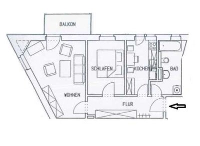2 Zimmer • in Schloßchemnitz • Altbau • vermietet • Balkon • Einbauküche • Eigentumswohnung • kaufen