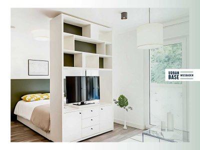 URBAN BASE: Vollmöbliertes 1-Zimmer-Apartment mit EBK, ALL-IN-MIETE, UVM. im Wiesbadener Stadtzen...