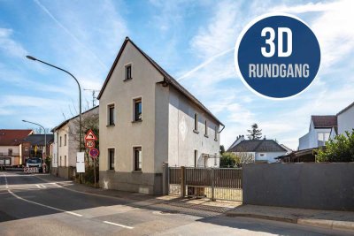 Hanau-Mittelbuchen: Sanierungsbedürftiges Einfamilienhaus mit tollem Garten in zentraler Lage