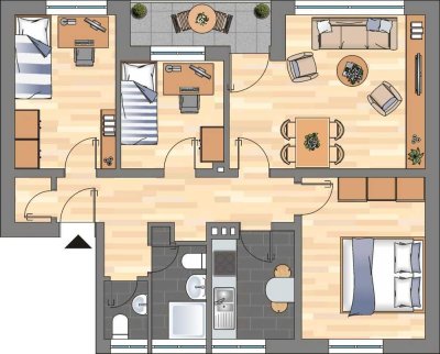 4-Zimmer-Wohnung mit Balkon in Wilhelmshaven Wiesenhof
