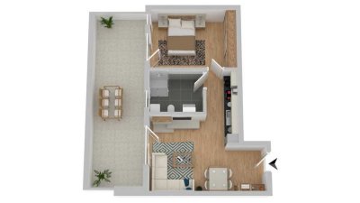 2-Zimmer-Wohnung mit Dachterrasse in zentraler Lage von Pocking!
