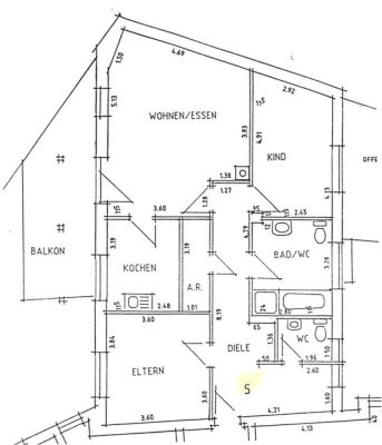 Attraktiv gelegene Wohnung mit Balkon und Einbauküche in Weinheim (Nähe Altstadt)