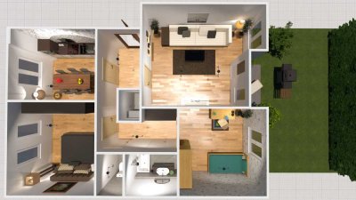 3-Zimmer-Wohnung mit Terrasse, Garten & Stellplatz