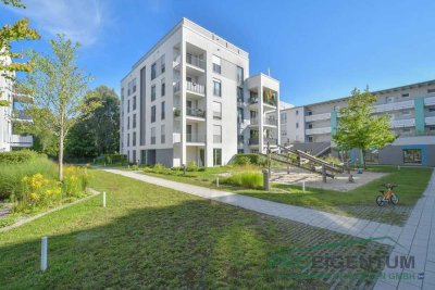 ProEigentum: Idylle am Garch.-Mühlbach 2-Zi-ETW, helle Zimmer, Parkett, offene EBK, mod. Bad, Balkon