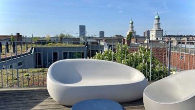 Penthouse mit Rooftop-Terrasse und Panoramablick über Berlin – mitten im Samariterkiez *reserviert*