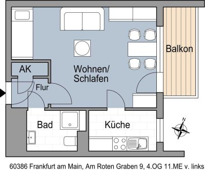 Sanierte 1 Zimmerwohnung mit Balkon
