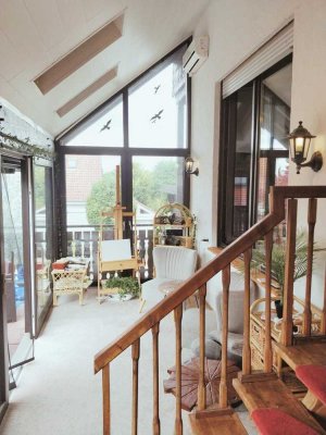 Maisonette-Wohnung mit Terrasse, Balkonen & Wintergarten, perfekt für 2 Personen mit Platzbedarf