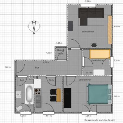 Gepflegte 2,5-Zimmer-Hochparterre-Wohnung in Landshut